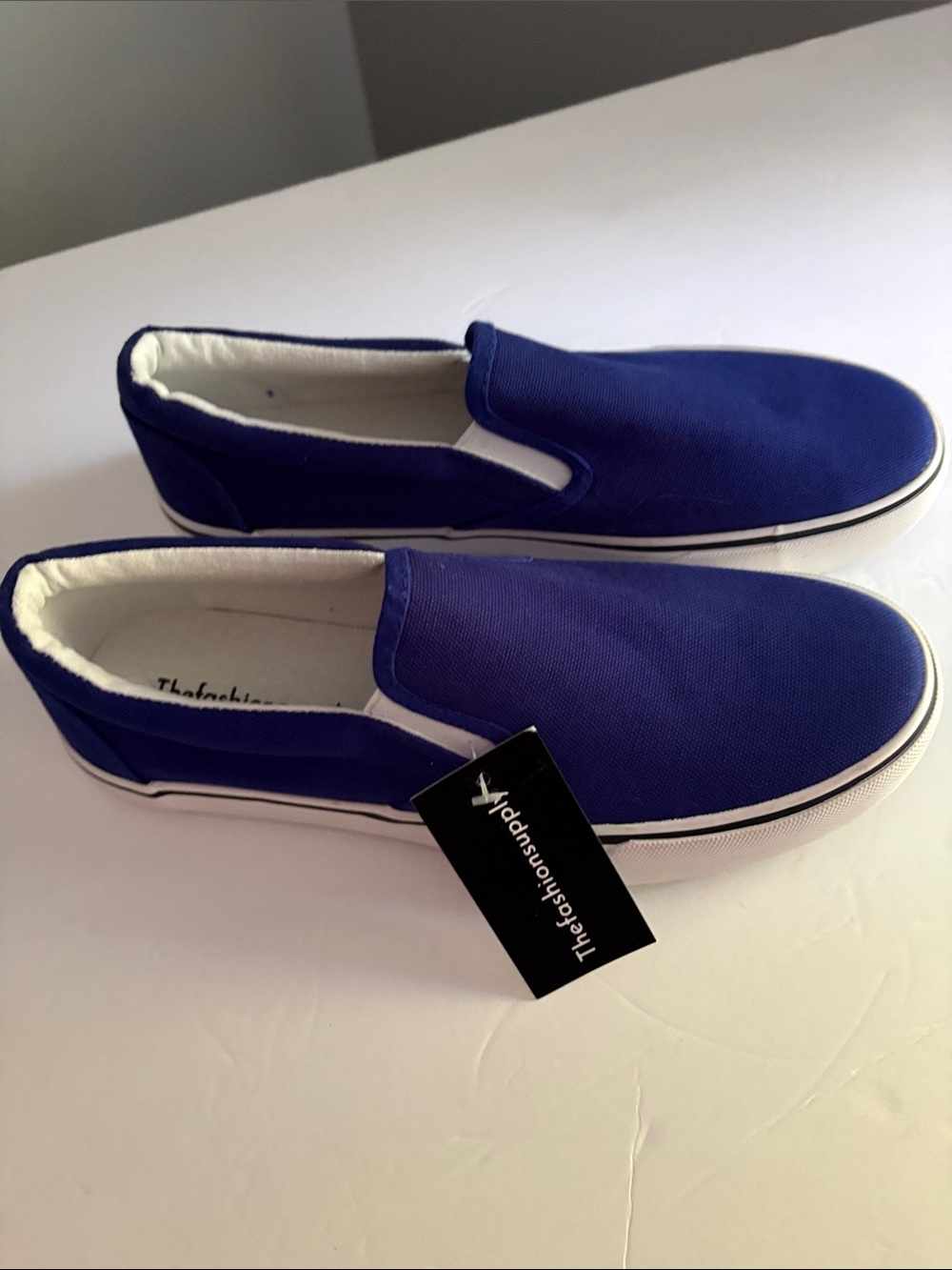 Blue Slip-On Men’s Canvas Sneakers